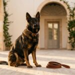 Rafael Medina, el mejor adiestrador de perros en Jerez, trabajando la conducta de un can.